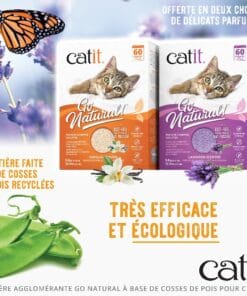 Alternative view of CatIt, Litiere aglomérante Cosses de pois, Vanille, 5.6kg