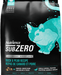 Nutrience SubZERO. Limité en ingrédient, Canard et poires pour Chat