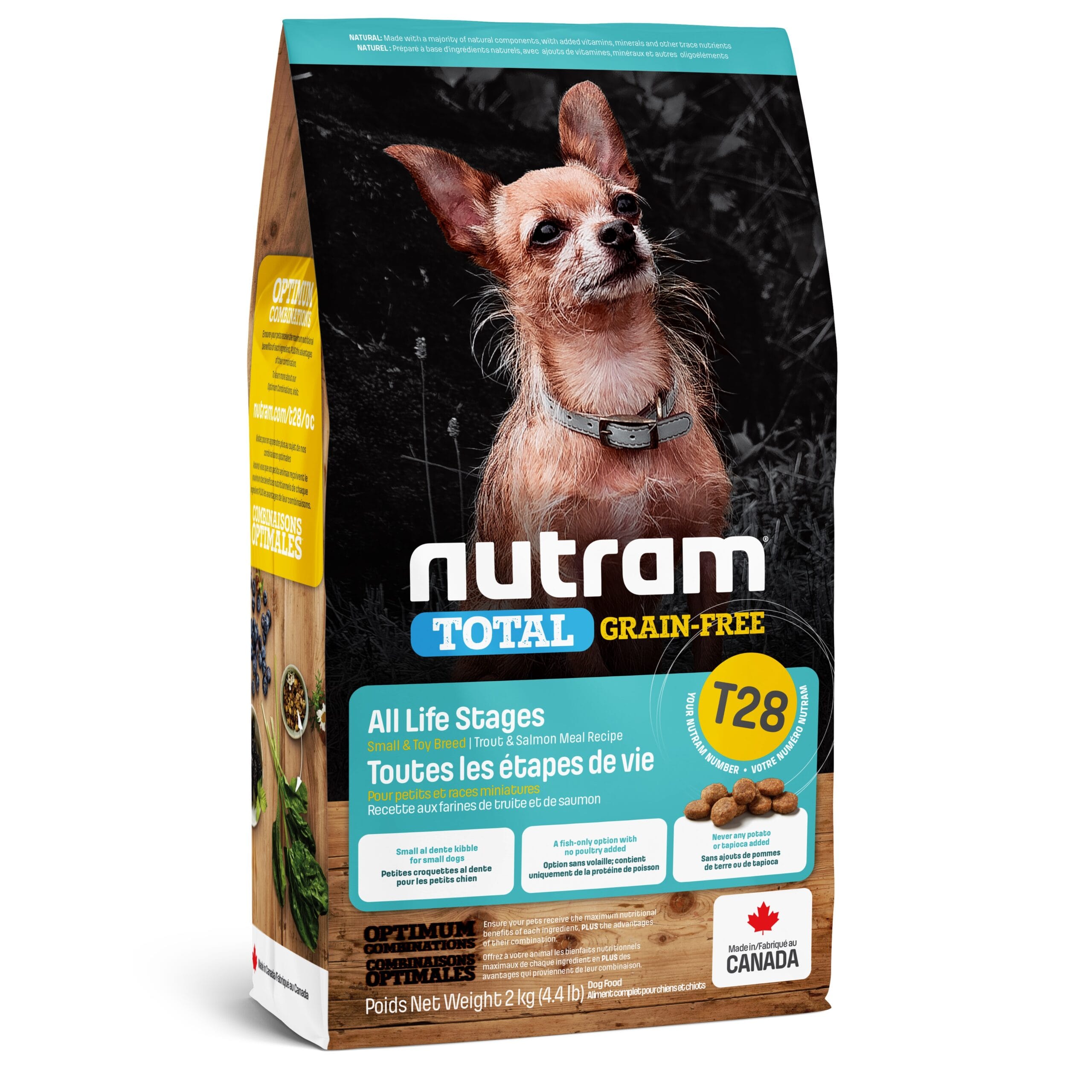 Nutram, T28 pour Chiens MINI Sans grains au Saumon et à la truite