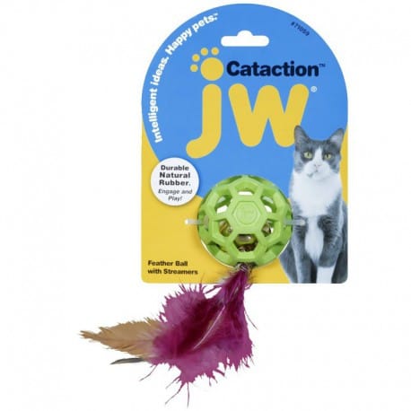 JW pet, catAction - Balle a grelot et plume