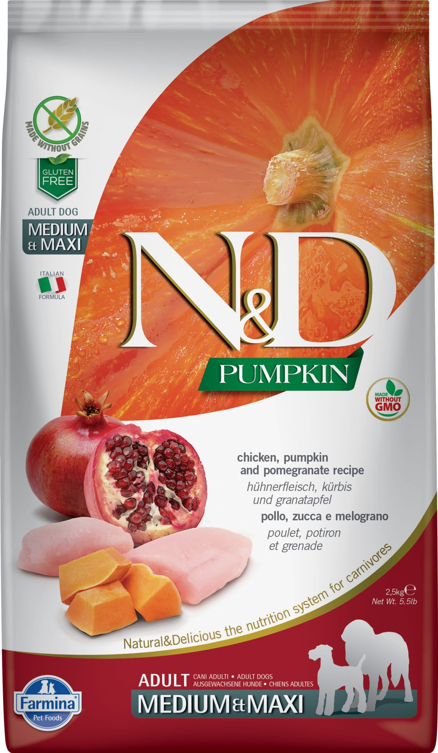 Farmina PUMPKIN Chien Adulte Medium Maxi au Poulet, 2.5kg