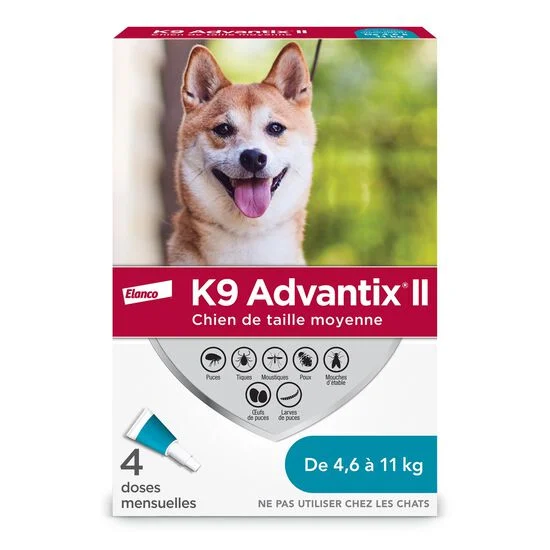 K9 advantix II pour les chiens de 4.6 kg à 11 kg