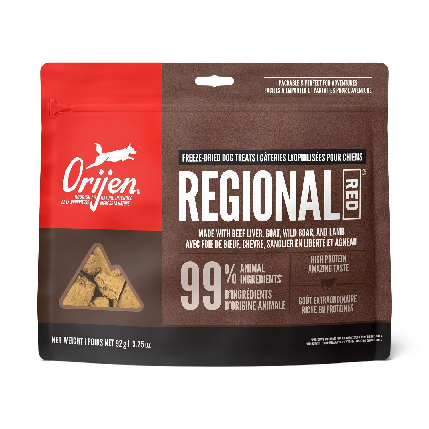 Orijen, Gâterie Regional Red (Viandes Rouges), 92g