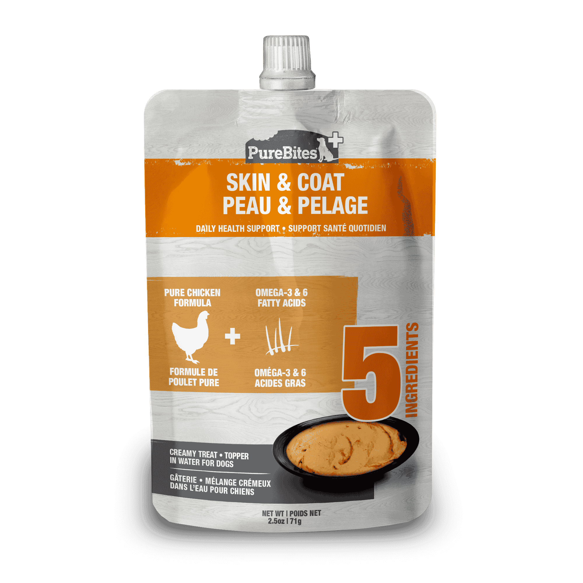 Purebites, Sachet Peau et Pelage au poulet pour Chiens, 71g