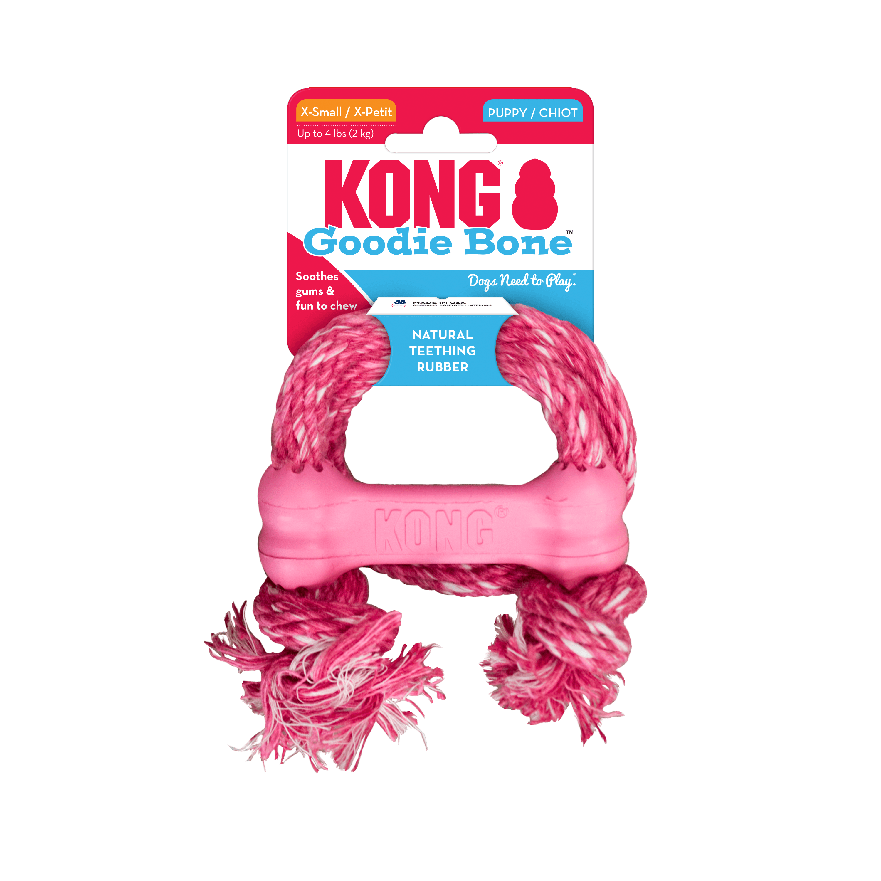 Kong, Goody bone avec corde pour Chiot, Très Petit – Image 3