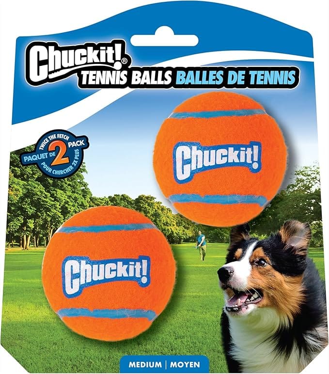 Chuckit!, Balles de Tennis Moyennes, Paquet de 2